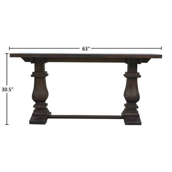 Charleston 63-inch Double Pedestal Mango Wood Console Table