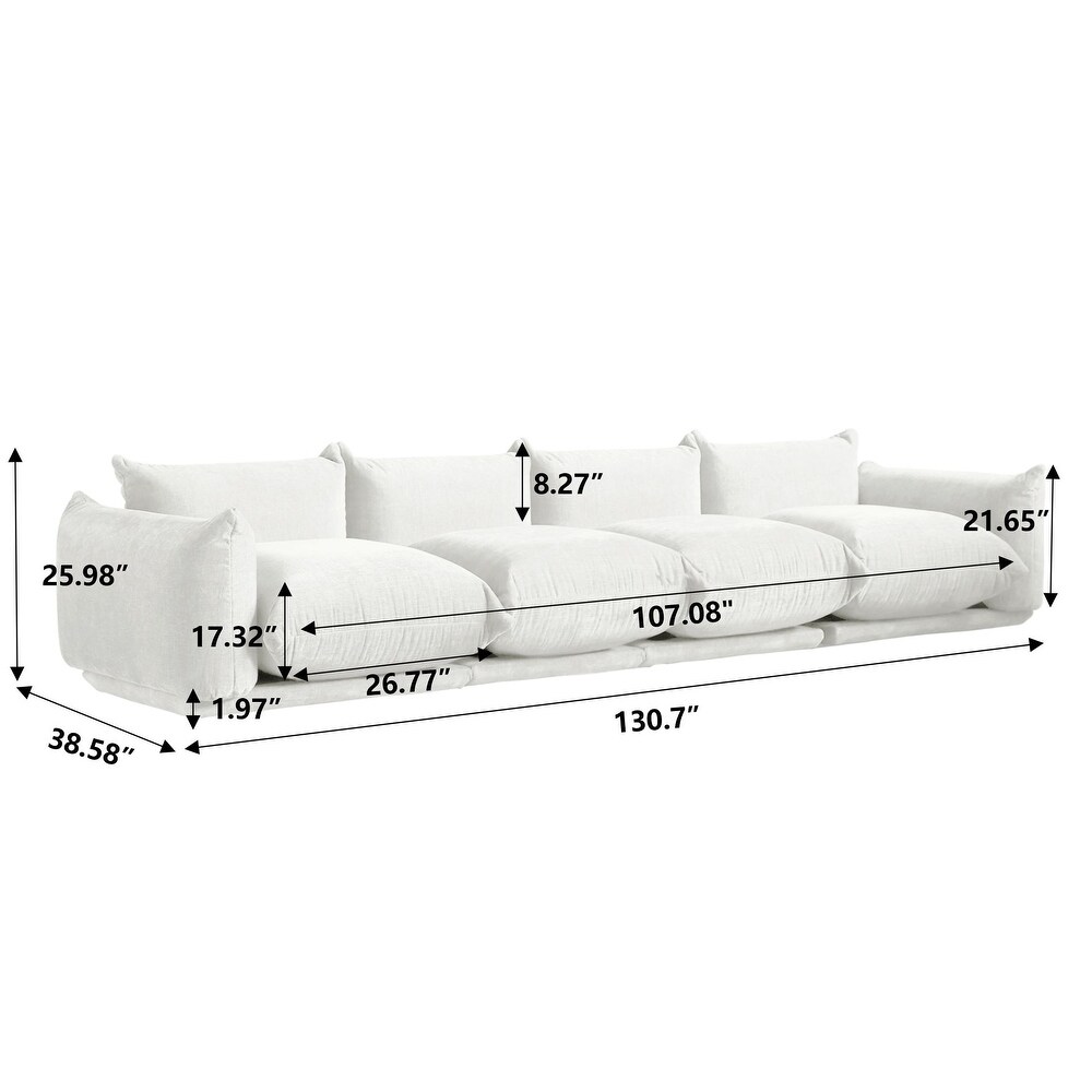 4 Seats Modular Sectional Sofa Chenille Fabric Sofa