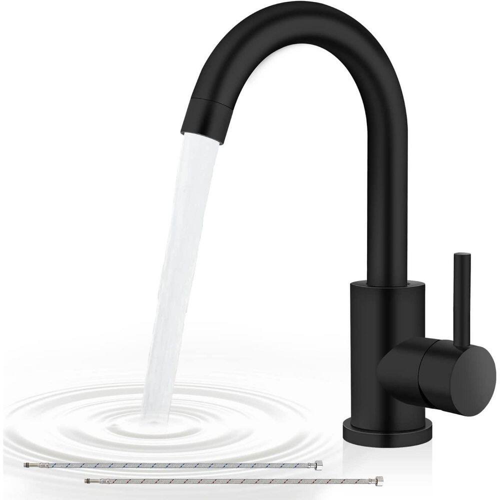 GIVING TREE Single-Handle Pull Down Sprayer Kitchen Bar Faucet in Matte Black HDLTQA0003