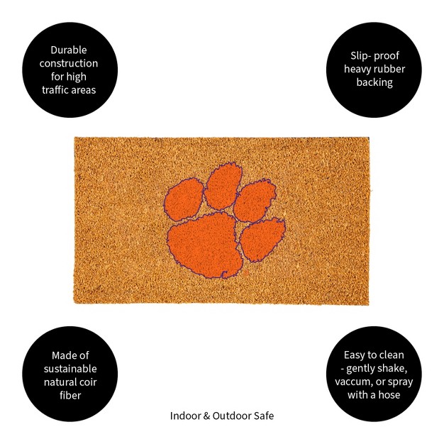 Evergreenncaaclemson Tigers Logo Natural Coir 28 X 16 Inches Indoor Outdoor Doormat