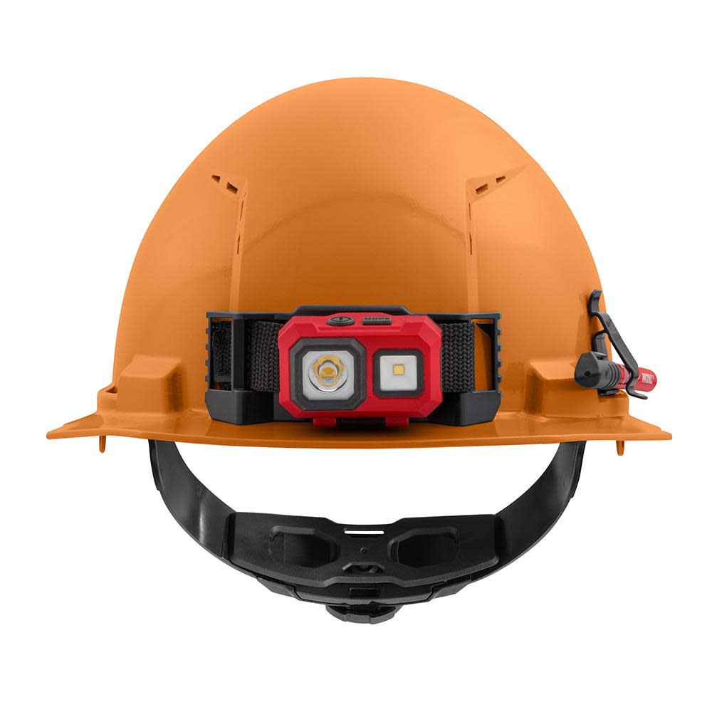 Milwaukee Orange Front Brim Vented Hard Hat with 4pt Ratcheting Suspension Type 1 Class C ;