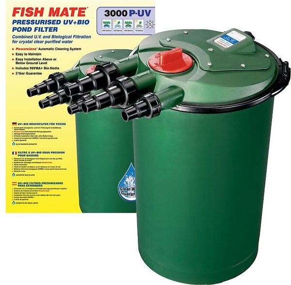 Fish Mate 3000 PUV Pressurised Pond Filter， 1500 GPH