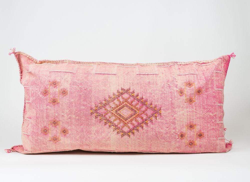 Amina Pink Moroccan Silk Pillow