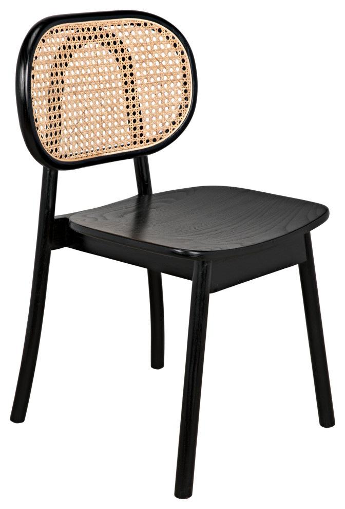 Brahms Chair  Charcoal Black With Caning   Tropical   Dining Chairs   by Noir  Houzz