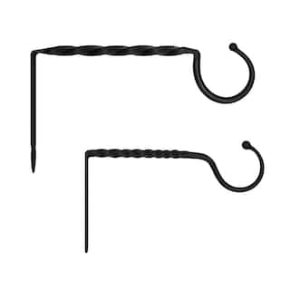 ACHLA DESIGNS Wrought Iron Twisted Jumbo Bracket Small 14 in. W Black Powder Coat Finish B-25