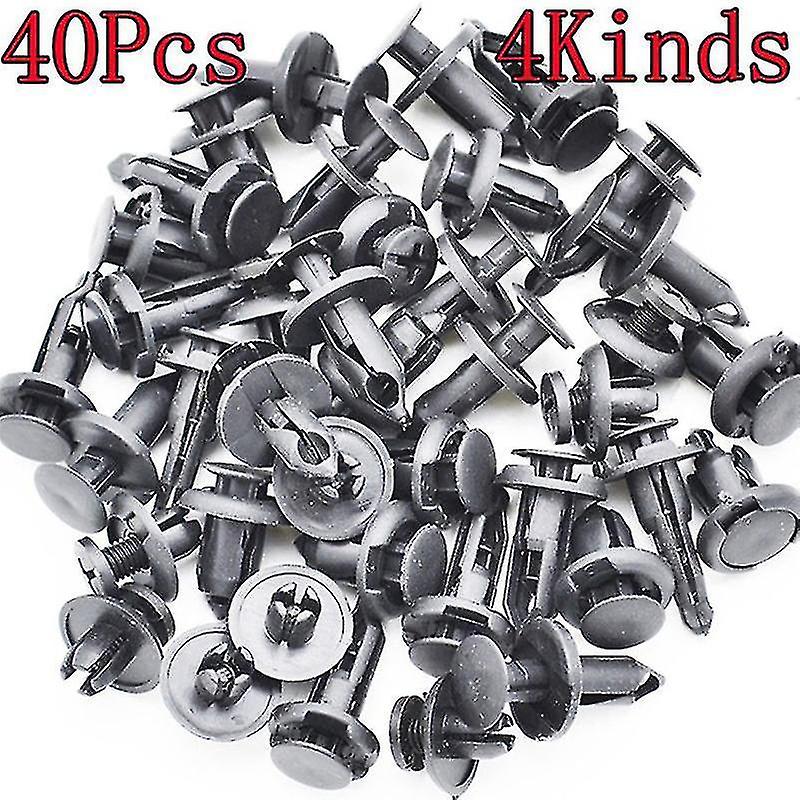 40pcs Car Plastic Rivet Bumper Fender Retainer Fastener Mud Flaps Push Clips Pin