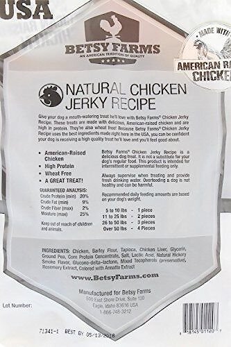 Betsy Farms Natural Chicken Jerky Recipe Wheat Free Dog Treats