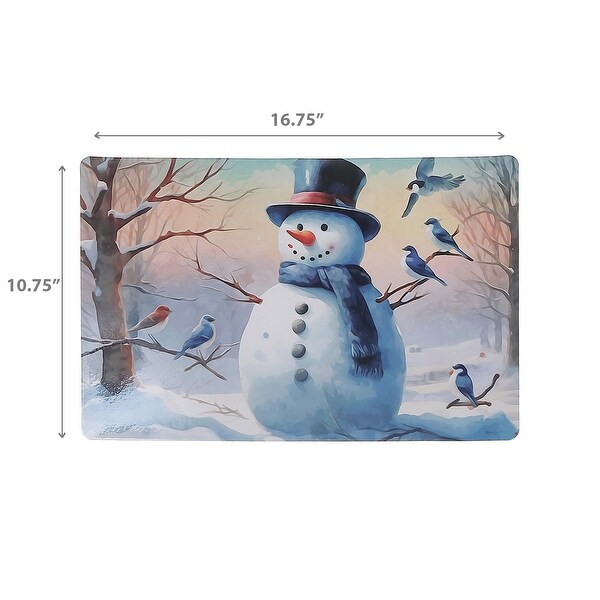 Plastic Placemat Blue Jay and Snowman