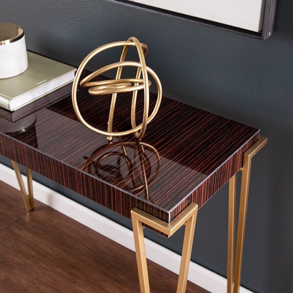 SEI Furniture Berclair Contemporary Brown Glass Console Table