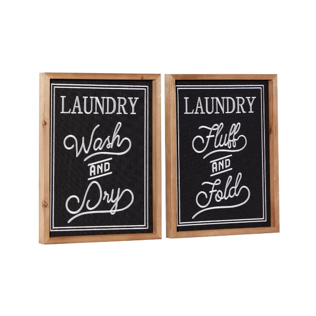 Farmhouse Linen Laundry Sign Wall Decor Set Of 2 Black Olivia amp May