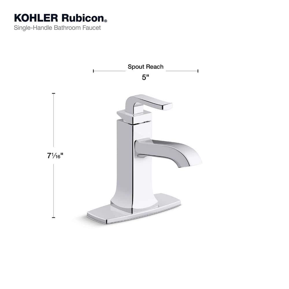 KOHLER Rubicon Single Hole SingleHandle Bathroom Faucet in Polished Chrome