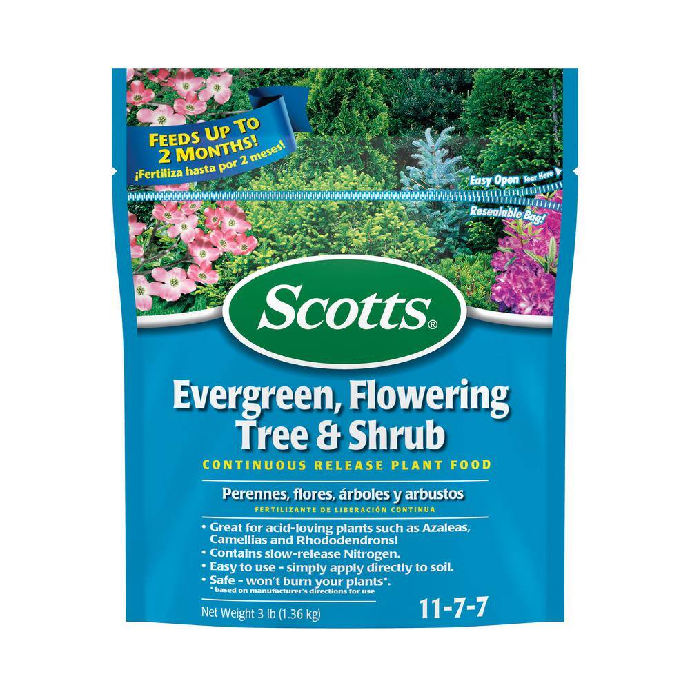 Scotts 3 lbs. Evergreen Flowering Tree and Shrub Continuous Release Plant Food (2-Pack) VB02200