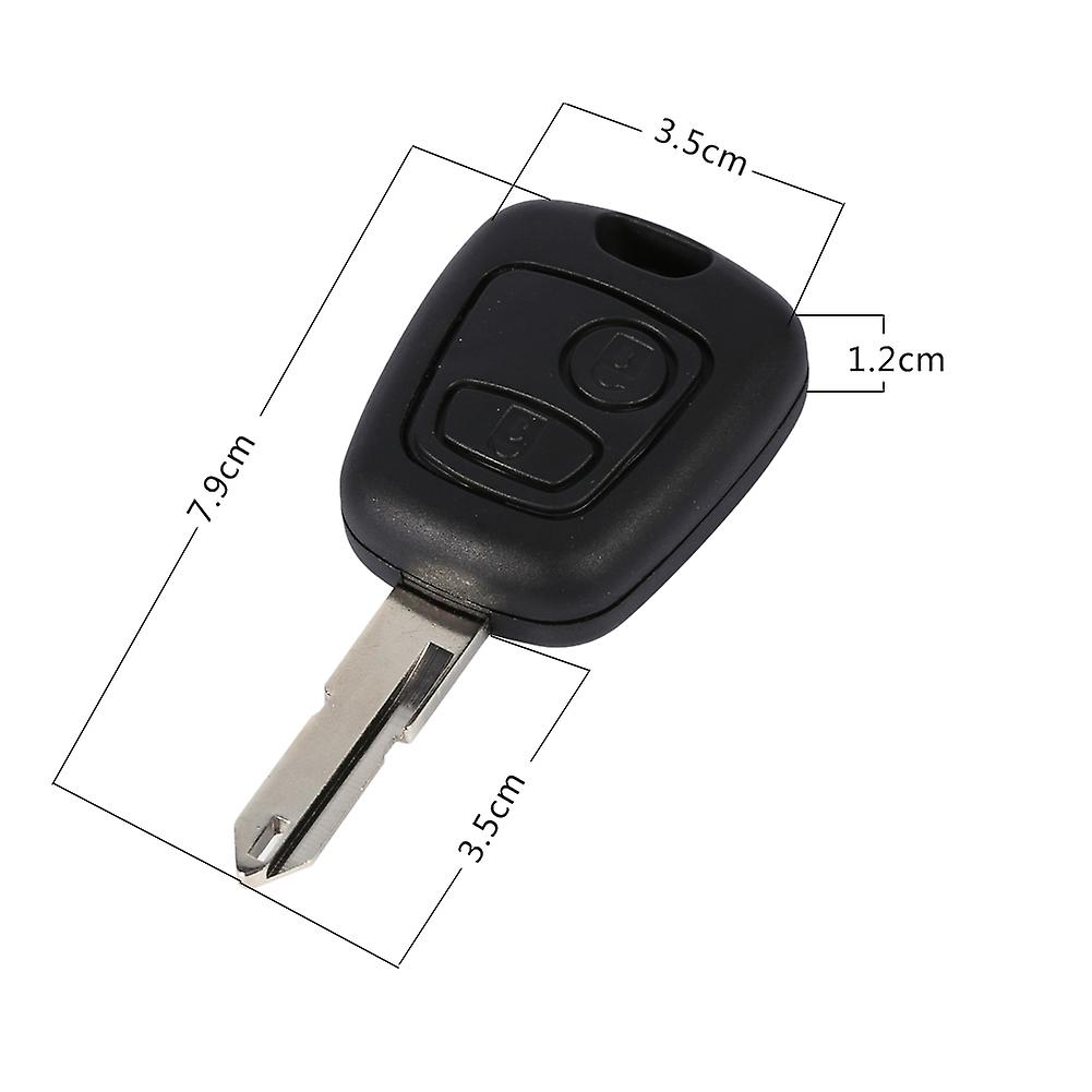 2 Buttons Uncut Blank Blade Remote Auto Car Key Fob Shell Case Replacement For Peugeot 206