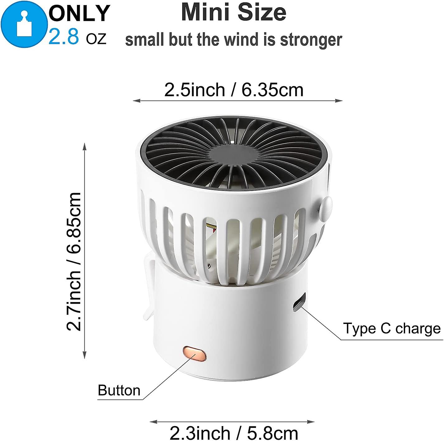 Mini Portable Personal Fan Small Portable Usb Rechargeable Battery Operated Hand Fan， Small Pocket Fans For Girls Boys Women Outdoor Travel Office Gif