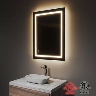 TOOLKISS 24 in. W x 32 in. H Frameless Rectangular Anti-Fog LED Light Wall Bathroom Vanity Mirror Dimmable Bright TK19035