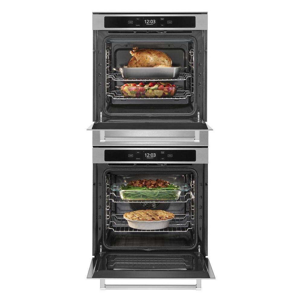 KitchenAid 24 in. Double Electric Wall Oven in Fingerprint Resistant Stainless Steel KODC504PPS