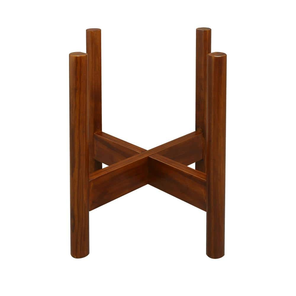 Casual Home Mid-Century Antique Mahogany Modern Wood Plant Display Stand， Fits Up to 12 in. 107-429