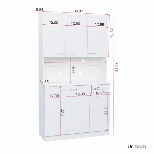 Wood Open Wardrobe with 1 Drawers， Large Storage Space - - 37938188