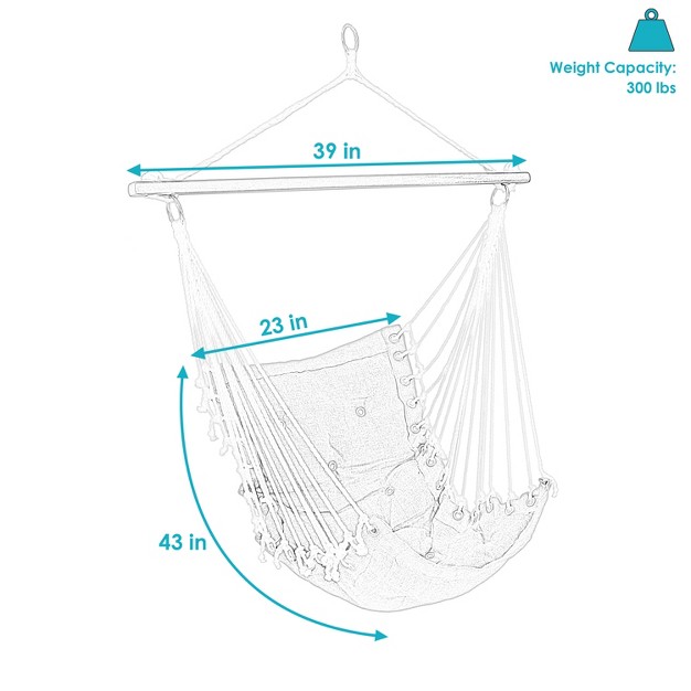 Sunnydaze Large Tufted Victorian Hammock Chair Swing For Backyard And Patio 300 Lb Weight Capacity