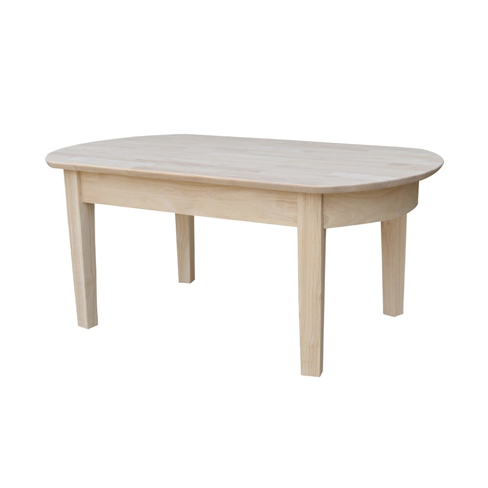 Philips Oval Unfinished Solid Parawood Coffee Table