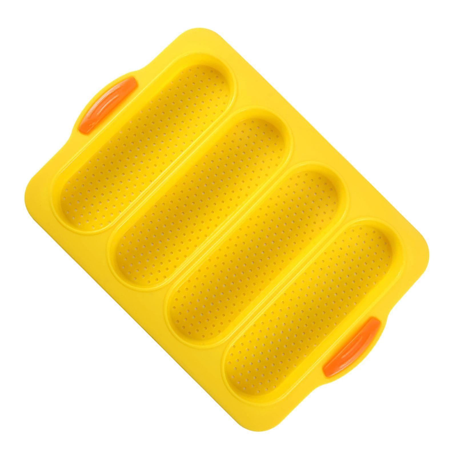 Silicone Baking Maker Tray Diy Soap Making Trays Rectangle Bread Making Tray Yellow