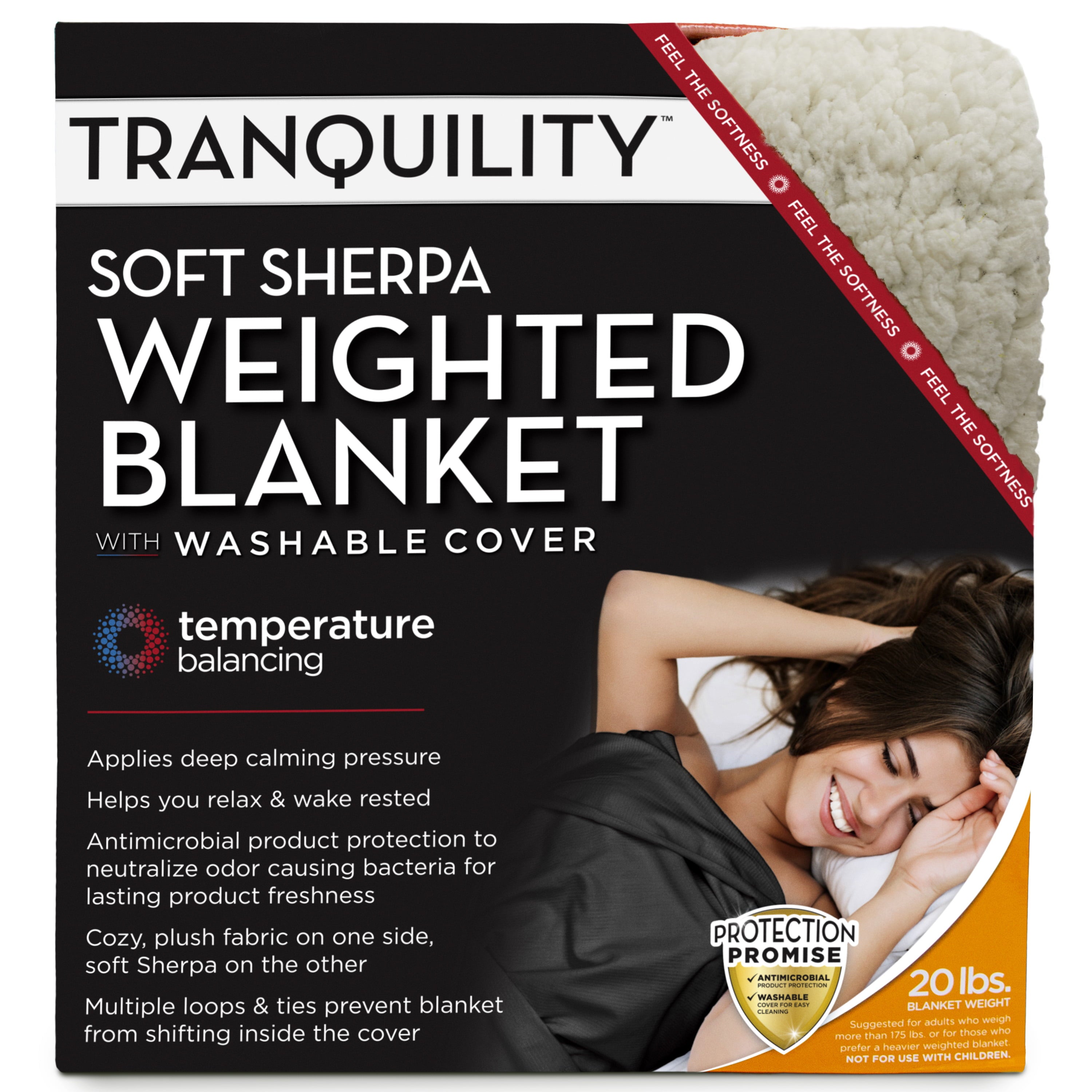 Tranquility Sherpa 20lb Weighted Blanket， Gray