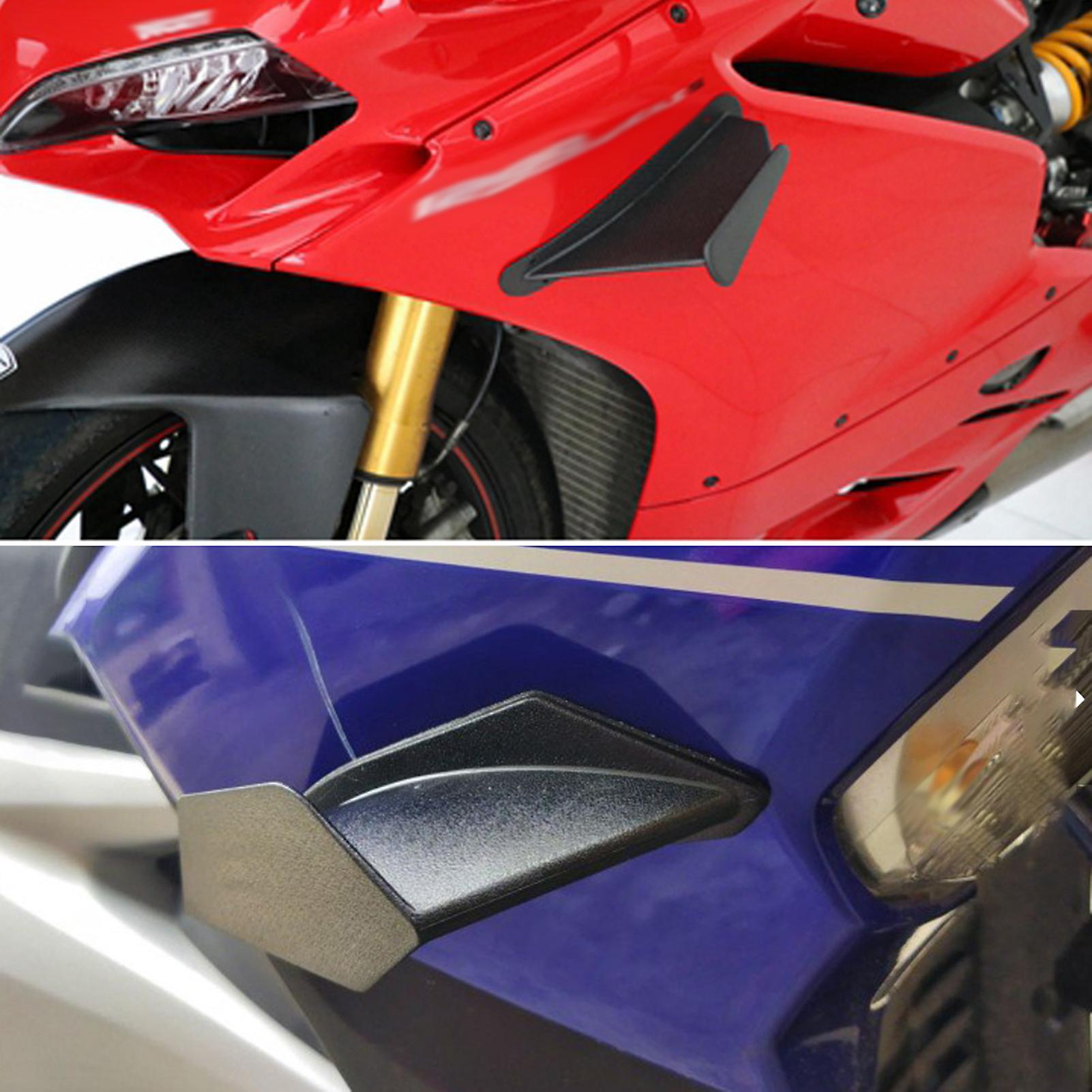 Black Motorcycle Wing Aerodynamic Winglet Kit Dynamic Spoiler Replacement For Honda Suzuki Yamaha Kawasaki Bmw