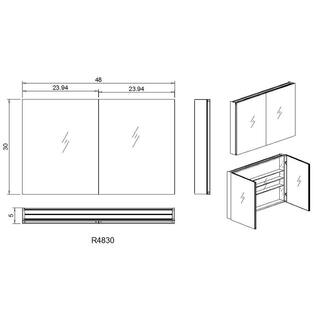 Aquadom Royale 48 in W x 30 in. H Recessed or Surface Mount Medicine Cabinet with Bi-View Doors R-4830