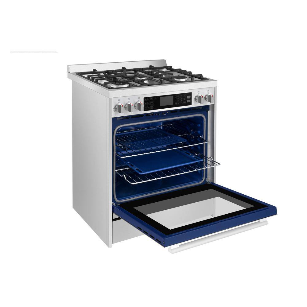 ROBAM 30 in. 5 Burner Slide-In Dual Fuel Range with Gas Stove and Electric Oven with Convection in. Stainless Steel ROBAM-G517K