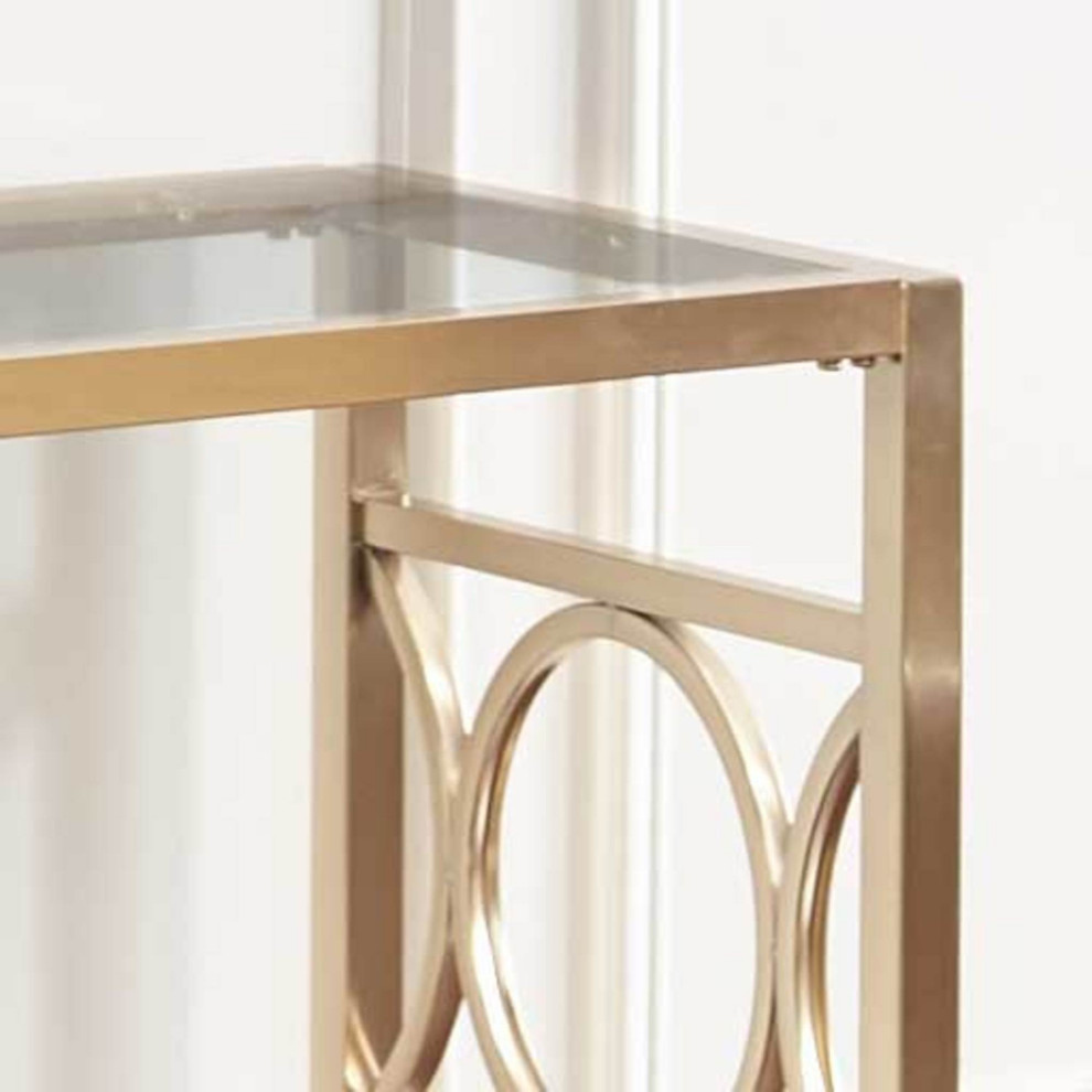 Olympia Sofa Table Gold   Contemporary   Console Tables   by HedgeApple  Houzz