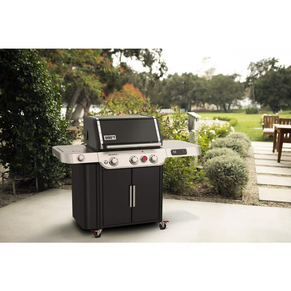 Weber Genesis Smart EX-335 3-Burner Natural Gas Grill in Black with Side Burner 37610001