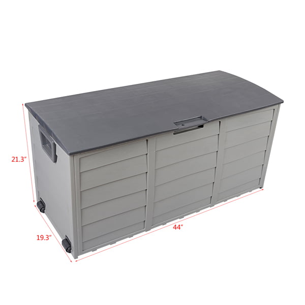 75 Gallon Outdoor Plastic Storage Deck Box for Garden Patio All Weather Resin Storage