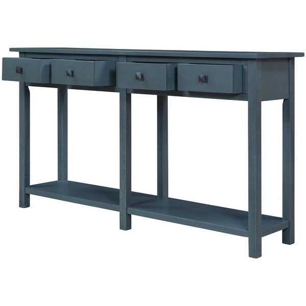 Entryway Table Console Table with Drawer and Bottom Shelf for Living Room