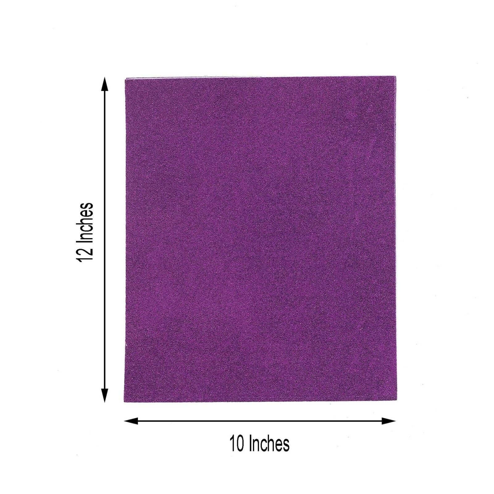 10 Pack Purple Self-Adhesive Glitter DIY Craft Foam Sheets 12