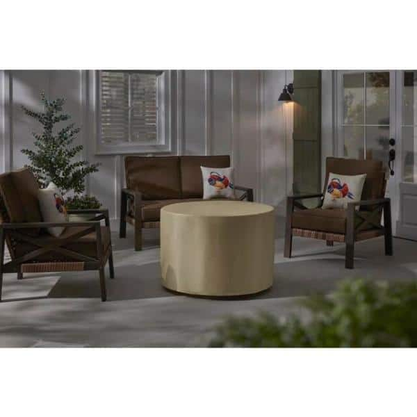 Hampton Bay 36 in. W x 25.2 in. H Round Fire Table with Steel Frame FP21531-J