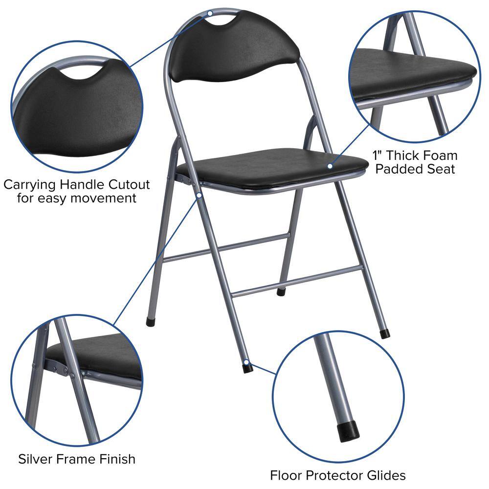 Flash Furniture Black Metal Folding Chair (4-Pack) CGA-JB-158106-BL-HD