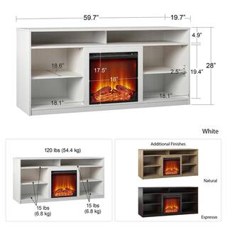 Ameriwood Home 65 in. Mountain Bay Fireplace TV Stand for TVs in Natural DE01561