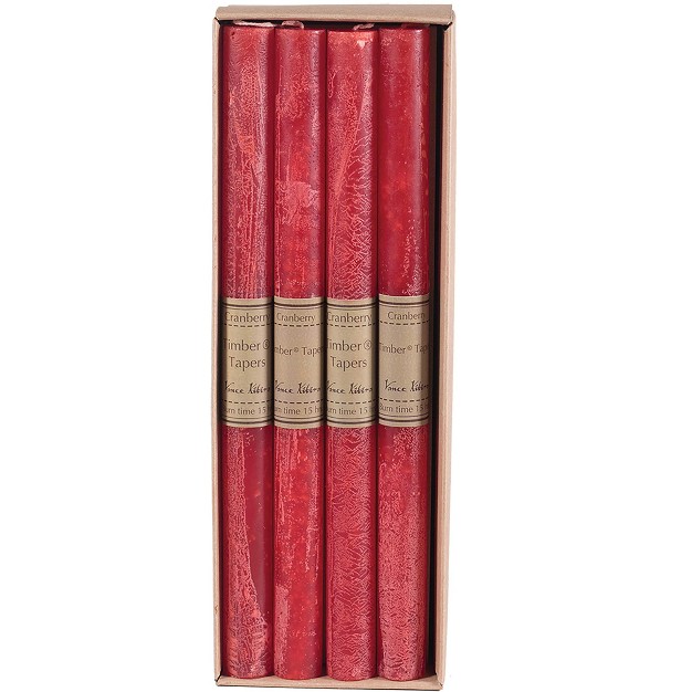 Cranberry Timber Tapers Set Of 12