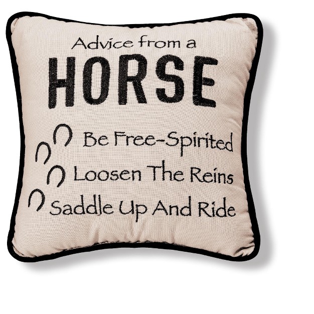 X 10 quot Advice From A Horse Embroidered Throw Pillow