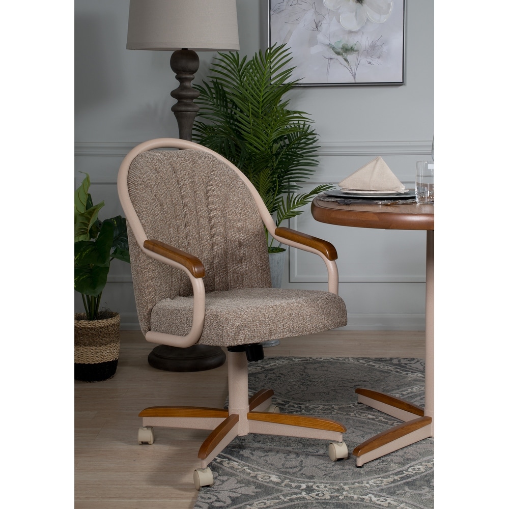 Casual Dining Cushion Swivel and Tilt Rolling Caster Chair