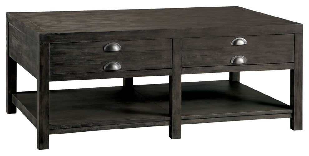 Bridgeport Rectangular Cocktail Table In Brown   Transitional   Coffee Tables   by Fratantoni Lifestyles  Houzz