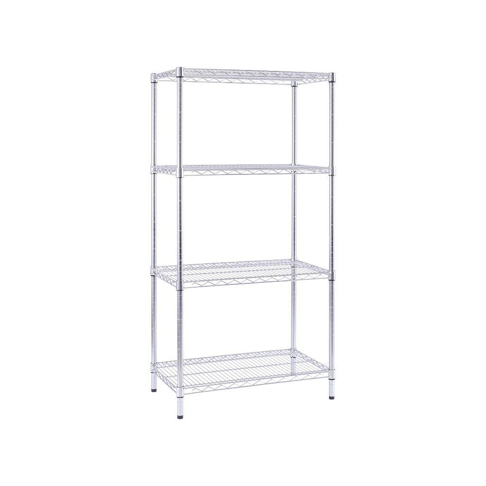 mzg 4 Tier Commercial Chrome Shelving Unit 18 in. x 30 in. x 59 in. U4575150OIBH412KC