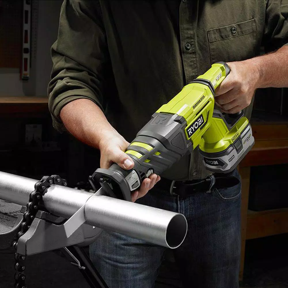 RYOBI 18-Volt ONE+ Cordless Brushless Reciprocating Saw (Tool Only) with Wood Cutting Blade and#8211; XDC Depot