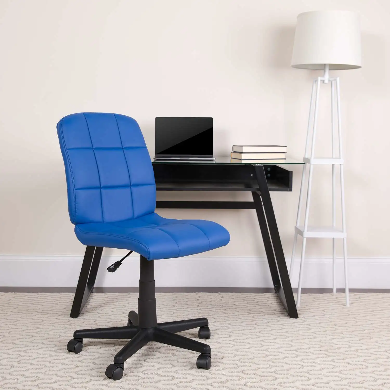 Blue Vinyl Office Chair