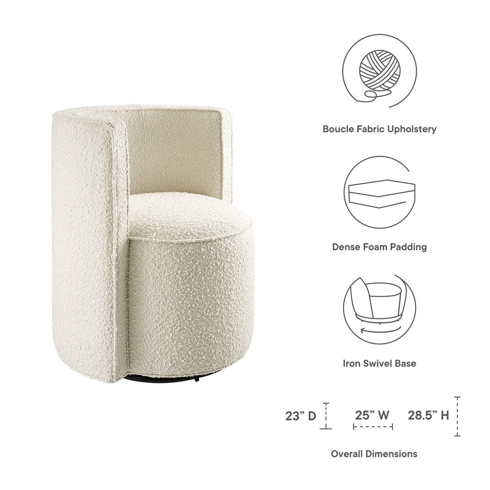 Della Boucle Fabric Swivel Chair