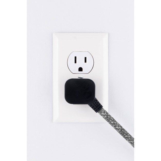 Cordinate 8 x27 3 Outlet Polarized Extension Cord Black white