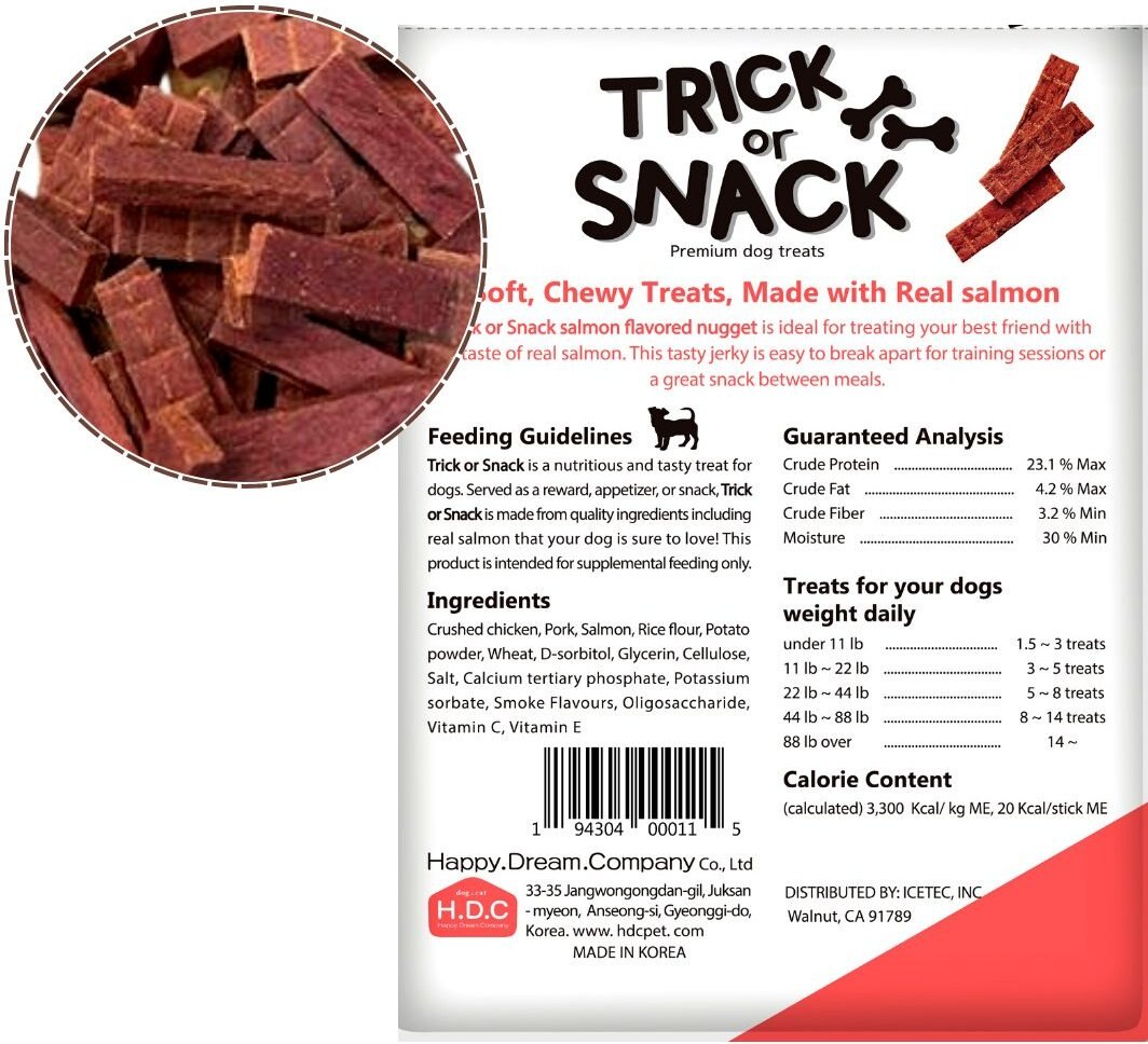 Trick or Snack Salmon and Cranberry Flavored Nugget Dog Treats， 1-lb bag