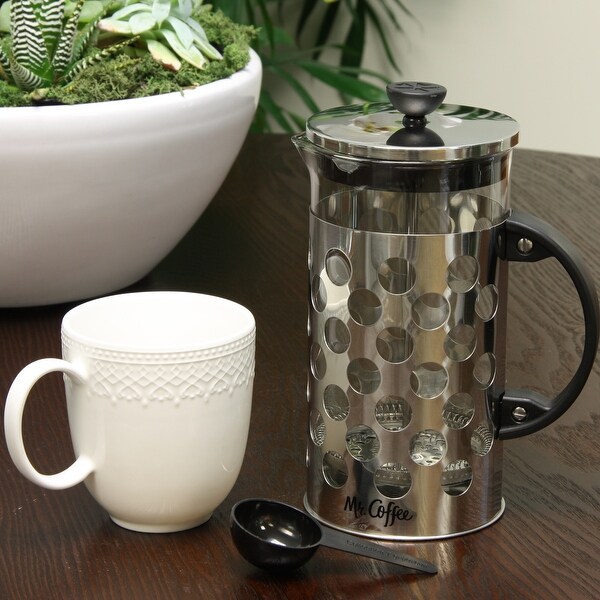 32 Ounce Silver Glass Coffee French Press