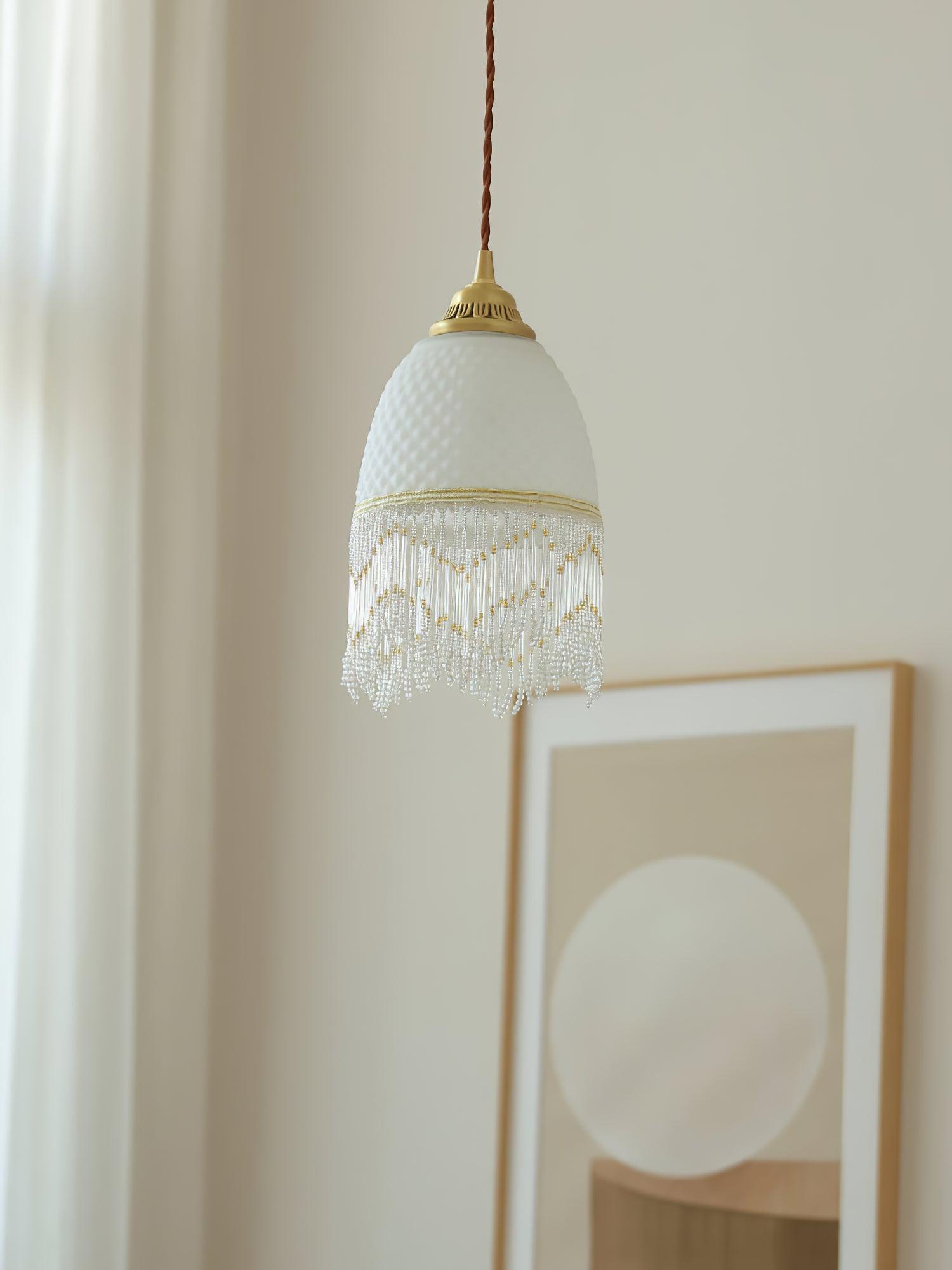 Mesh Tassel Glass Pendant Light