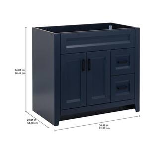 Home Decorators Collection Ridge 36 in. W x 21.6 in. D x 34 in. H Bath Vanity Cabinet without Top in Deep Blue RG36-DB